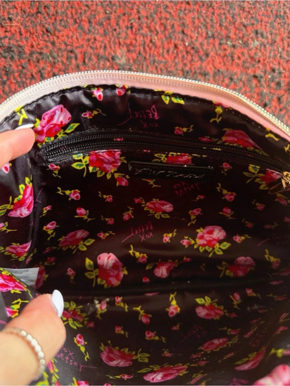 Betsey Johnson French bulldog wristlet zipper pouch